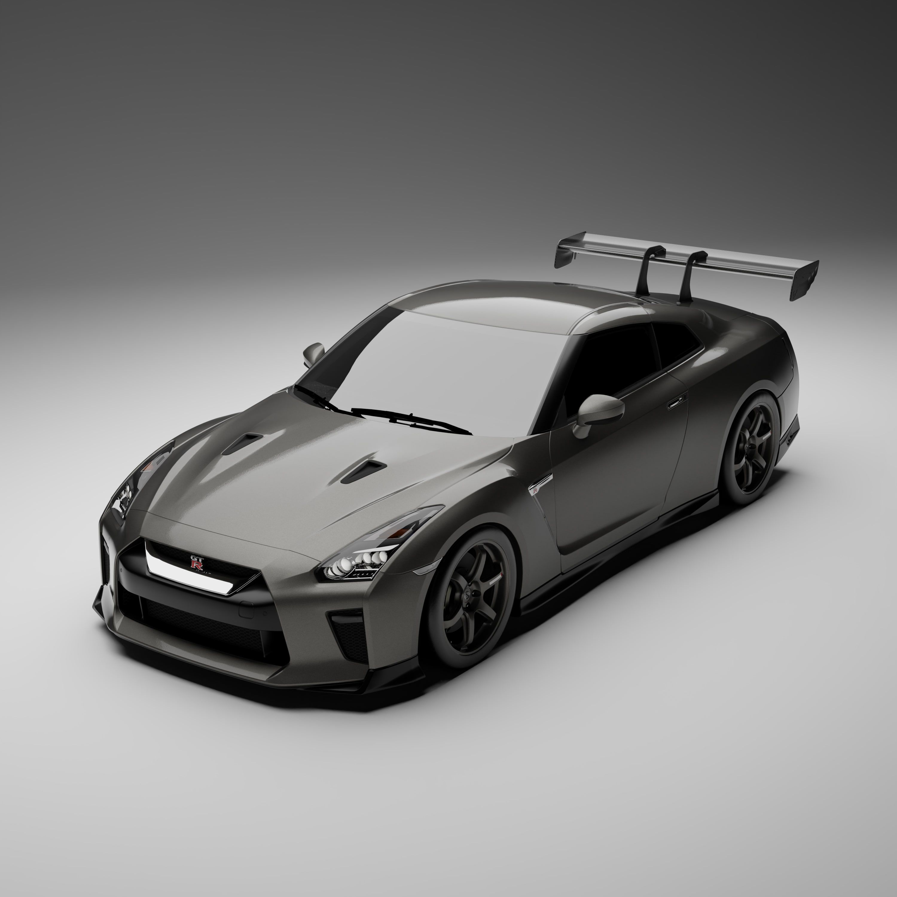 Nissan® GT-R Carbon fiber single element swan neck wing - Image 5